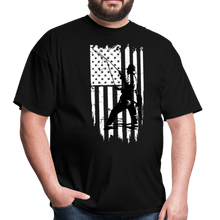 Load image into Gallery viewer, Patriotic Fly Fishing American Flag Unisex Classic T-Shirt - black