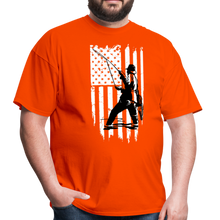 Load image into Gallery viewer, Patriotic Fly Fishing American Flag Unisex Classic T-Shirt - orange