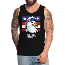 Load image into Gallery viewer, You Free Tonight? Patriotic Eagle 4th of July Men’s Premium Tank - black