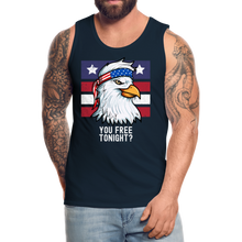 Load image into Gallery viewer, You Free Tonight? Patriotic Eagle 4th of July Men’s Premium Tank - deep navy