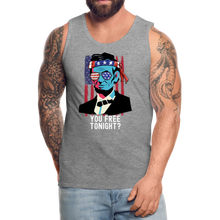 Load image into Gallery viewer, You Free Tonight? Abraham Lincoln 4th of July Men’s Premium Tank - heather gray