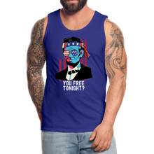 Load image into Gallery viewer, You Free Tonight? Abraham Lincoln 4th of July Men’s Premium Tank - royal blue