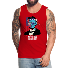 Load image into Gallery viewer, You Free Tonight? Abraham Lincoln 4th of July Men’s Premium Tank - red