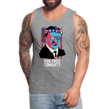 Load image into Gallery viewer, You Free Tonight Patriotic Theodore Roosevelt Men’s Premium Tank - heather gray