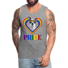 Load image into Gallery viewer, Pit Bull Gay Pride Rainbow Heart Men’s Premium Tank, Pride Shirt, Pride Rainbow, Pit Bull Owner, LGBT Pride, Gay Pride Clothing, Love Wins, - heather gray