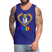 Load image into Gallery viewer, Pit Bull Gay Pride Rainbow Heart Men’s Premium Tank, Pride Shirt, Pride Rainbow, Pit Bull Owner, LGBT Pride, Gay Pride Clothing, Love Wins, - royal blue