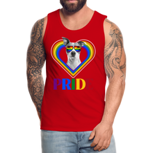 Load image into Gallery viewer, Pit Bull Gay Pride Rainbow Heart Men’s Premium Tank, Pride Shirt, Pride Rainbow, Pit Bull Owner, LGBT Pride, Gay Pride Clothing, Love Wins, - red