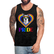 Load image into Gallery viewer, Pit Bull Gay Pride Rainbow Heart Men’s Premium Tank, Pride Shirt, Pride Rainbow, Pit Bull Owner, LGBT Pride, Gay Pride Clothing, Love Wins, - charcoal gray