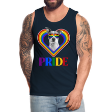 Load image into Gallery viewer, Pit Bull Gay Pride Rainbow Heart Men’s Premium Tank, Pride Shirt, Pride Rainbow, Pit Bull Owner, LGBT Pride, Gay Pride Clothing, Love Wins, - deep navy