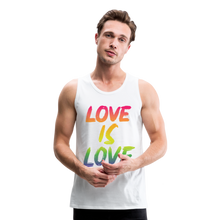 Load image into Gallery viewer, Love Is Love Men’s Premium Pride Tank Top - white