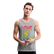 Load image into Gallery viewer, Love Is Love Men’s Premium Pride Tank Top - heather gray