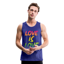 Load image into Gallery viewer, Love Is Love Men’s Premium Pride Tank Top - royal blue