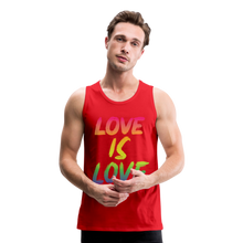 Load image into Gallery viewer, Love Is Love Men’s Premium Pride Tank Top - red