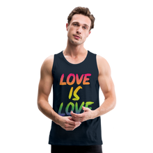 Load image into Gallery viewer, Love Is Love Men’s Premium Pride Tank Top - deep navy