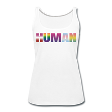 Load image into Gallery viewer, Human LGBT Women’s Premium Tank Top - white