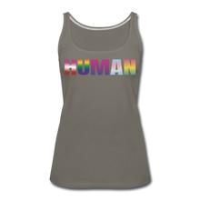 Load image into Gallery viewer, Human LGBT Women’s Premium Tank Top - asphalt gray