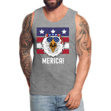 Load image into Gallery viewer, Merica Eagle Head Men’s Premium Tank Funny 4th of July Shirt, Patriotic Summer Shirt, Memorial Day Shirt, Red White and Blue.