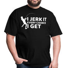 Load image into Gallery viewer, Funny Fishing Shirts, Fisherman with Fishing Pole, Fishing Rod - black