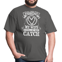 Load image into Gallery viewer, Husband Fishing Shirt My Wife Is My Best Catch Funny Fishing Shirts - charcoal