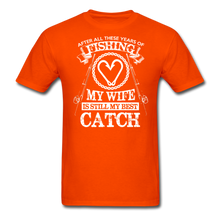 Load image into Gallery viewer, Husband Fishing Shirt My Wife Is My Best Catch Funny Fishing Shirts - orange