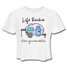 Load image into Gallery viewer, Funny Camping Women's Cropped T-Shirt - white