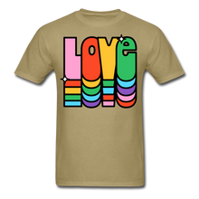 Load image into Gallery viewer, Retro Vintage Hippie Style Love 1960's T-Shirt - khaki