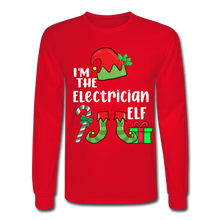 Load image into Gallery viewer, I'm The Electrician Elf Men's Long Sleeve Christmas T-Shirt - red