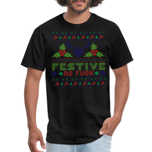 Load image into Gallery viewer, Festive As Fuck Unisex Classic T-Shirt - black