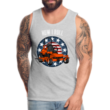 Load image into Gallery viewer, How I Roll Funny Zero Turn Lawn Mower Men’s Premium Tank - heather gray