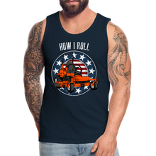 Load image into Gallery viewer, How I Roll Funny Zero Turn Lawn Mower Men’s Premium Tank - deep navy