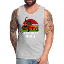 Load image into Gallery viewer, Retirement Vehicle Funny Zero Turn Lawn Mower Men’s Premium Tank - heather gray