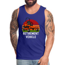 Load image into Gallery viewer, Retirement Vehicle Funny Zero Turn Lawn Mower Men’s Premium Tank - royal blue