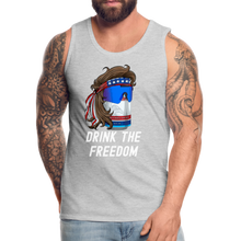 Load image into Gallery viewer, Drink The Freedom Funny 4th Of July Men’s Premium Tank - heather gray