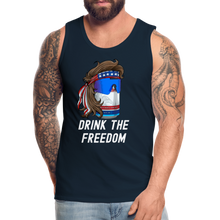 Load image into Gallery viewer, Drink The Freedom Funny 4th Of July Men’s Premium Tank - deep navy