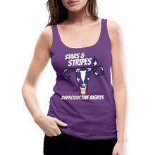 Load image into Gallery viewer, Stars, Stripes, Reproductive Rights Patriotic 4th Of July Women’s Premium Tank Top - purple