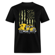 Load image into Gallery viewer, Cement Truck Driver Concrete Mixer Camouflage American Flag Unisex T-Shirt - black