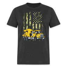 Load image into Gallery viewer, Cement Truck Driver Concrete Mixer Camouflage American Flag Unisex T-Shirt - heather black