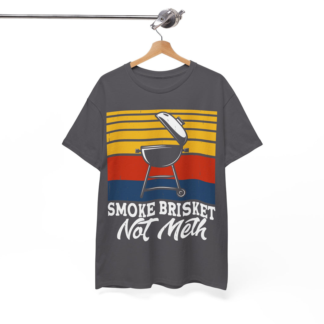 Vintage Smoke Brisket Not Meth T-Shirt Funny Dad Shirt