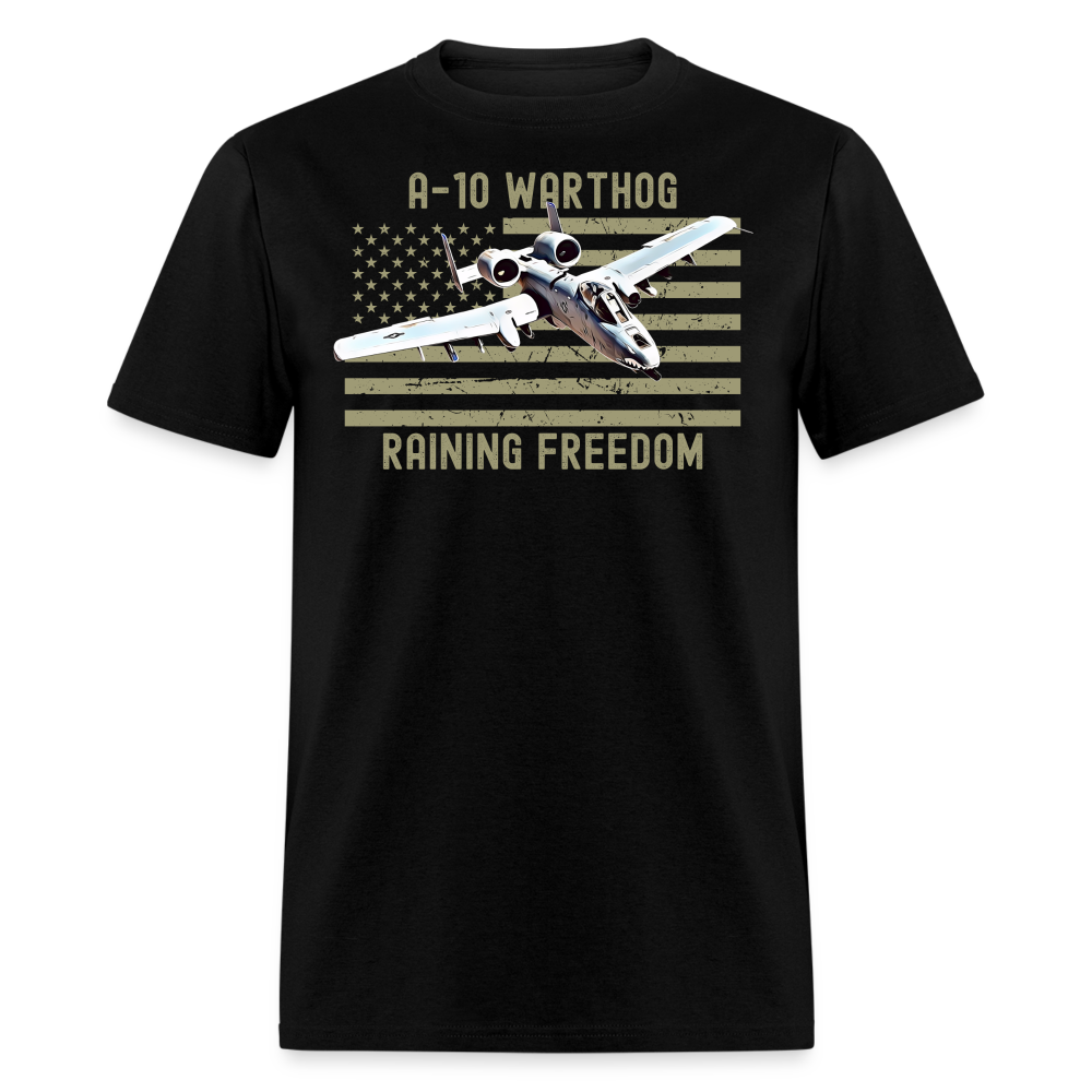 A-10 Warthog Airplane Raining Freedom Unisex T-Shirt - black