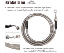 Load image into Gallery viewer, MoKitDora 14” Handlebar Extended Clutch Throttle Cables Brake Line CAN-bus Wiring for Harley 2018-UP Breakout Deluxe Fat Bob Boy Models without ABS, Chrome
