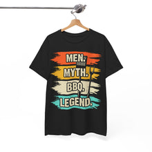 Load image into Gallery viewer, Men, Myth, BBQ, Legend Tee: Embrace the Grill Master Within
