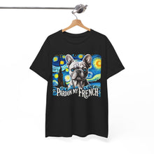 Load image into Gallery viewer, Pardon My French Bulldog Design – Whimsical Pet-Inspired Art Unisex Cotton Tee
