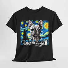 Load image into Gallery viewer, Pardon My French Bulldog Design – Whimsical Pet-Inspired Art Unisex Cotton Tee
