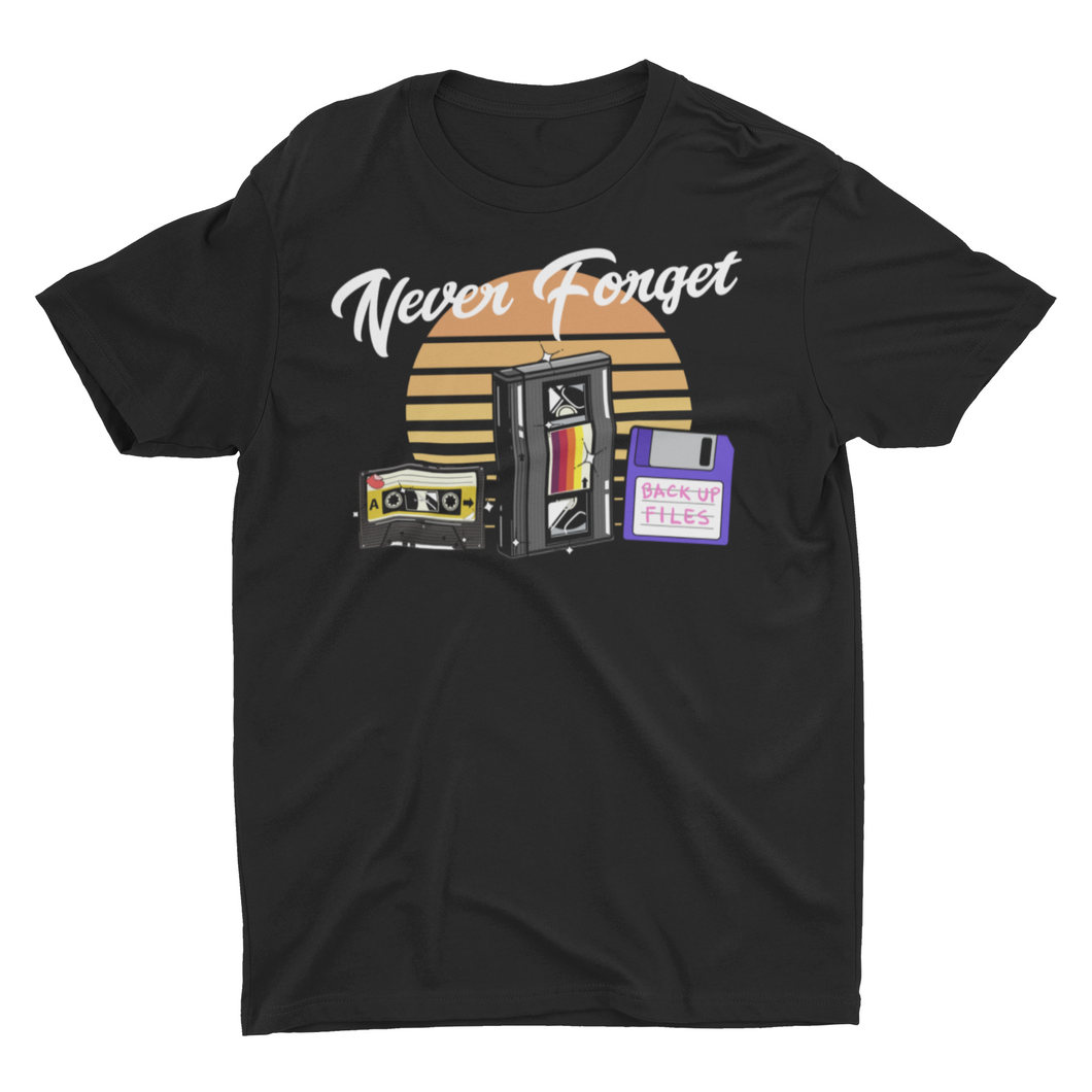 Never Forget Retro Vintage Cassette Tape Graphic Novelty Unisex Funny T-Shirt