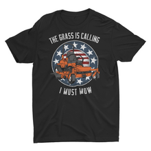 Load image into Gallery viewer, The Grass Is Calling I Must Mow Funny Lawn Mowing Unisex T-Shirt
