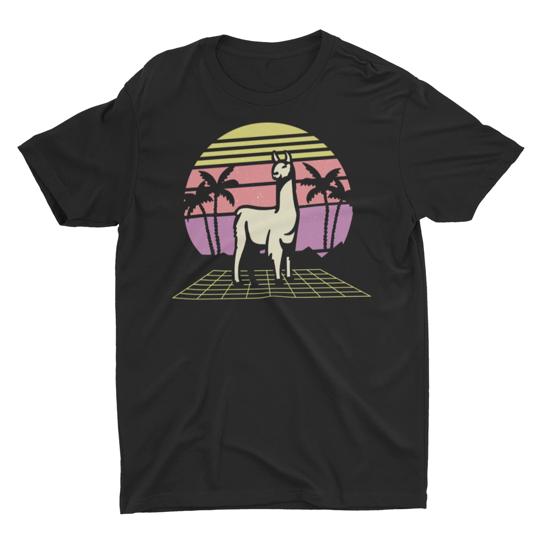 Retro Wave Llama Vintage Style Unisex Classic T-Shirt