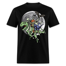 Load image into Gallery viewer, Dabbing Skeleton Jack-o&#39;-lantern Halloween T-Rex Dinosaur Unisex T-Shirt - black
