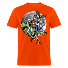 Load image into Gallery viewer, Dabbing Skeleton Jack-o&#39;-lantern Halloween T-Rex Dinosaur Unisex T-Shirt - orange
