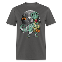 Load image into Gallery viewer, T-Rex Skeleton Dinosaur Full Moon Halloween Unisex Classic T-Shirt - charcoal
