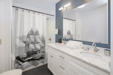 Load image into Gallery viewer, The Great Sea-Serpent Nautical Theme Shower Curtain - E.G. Supplies 
